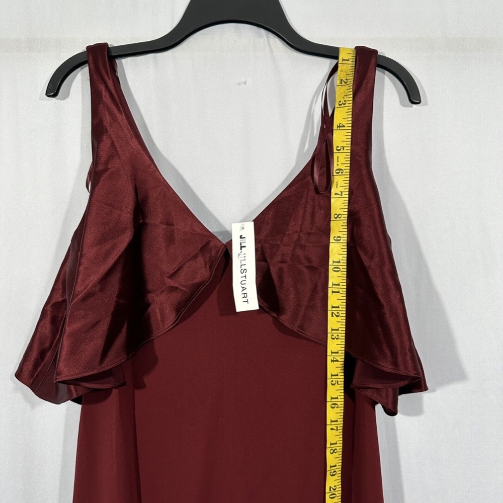 NEW Jill Jill Stuart [ 6 ] Satin‎ Popover & Crepe Gown in Oxblood Red - Picture 5 of 16
